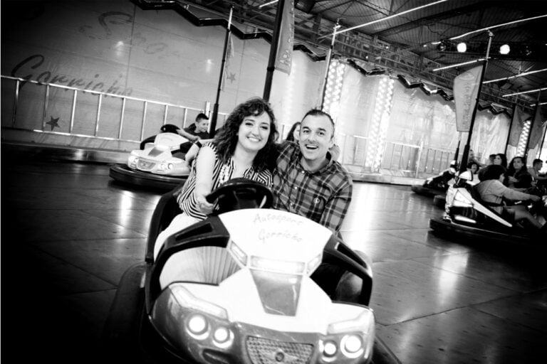 sweethearts in bumper cars
